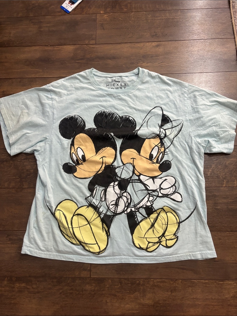 Disney Light Blue Mickey & Minnie Short Sleeve Tee